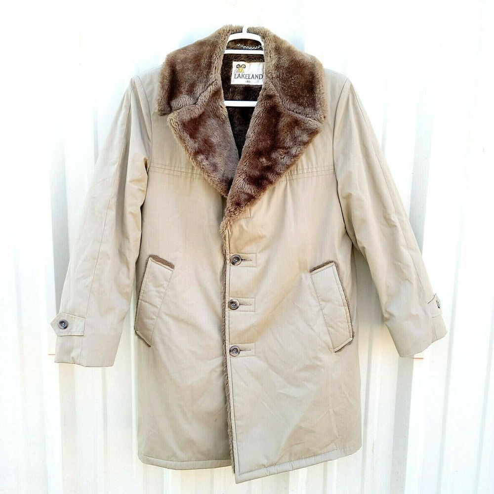 Vintage 1970's LAKELAND Mens Size 40 70's Coat Fur